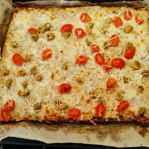 Pizza protéinée légumes sans farine ni gluten